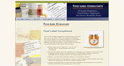 Desktop Screenshot of foodlabelconsultants.com