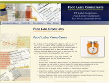 Tablet Screenshot of foodlabelconsultants.com